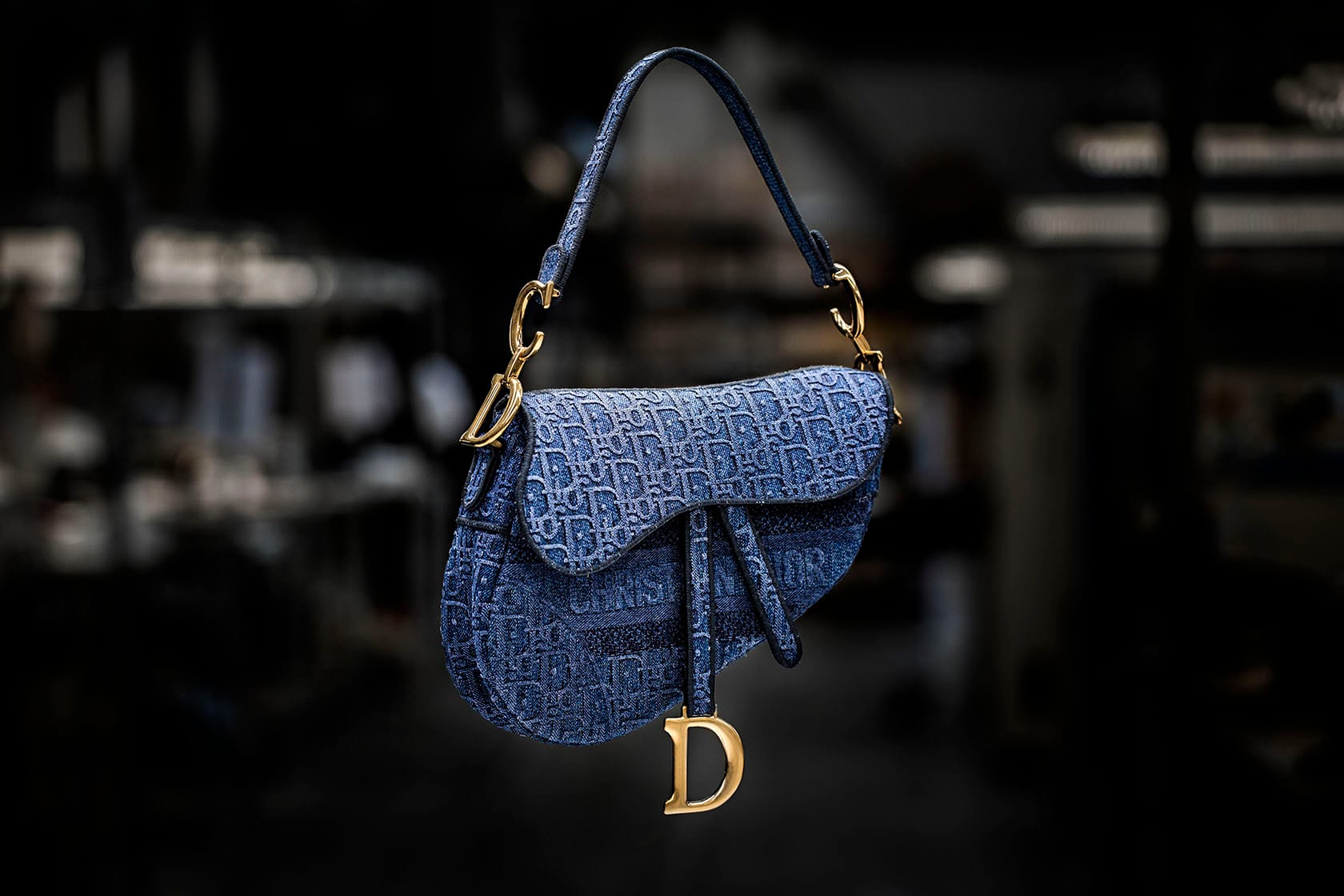 Saddle Bag Denim Blue Albero della Vita Embroidery  DIOR AT